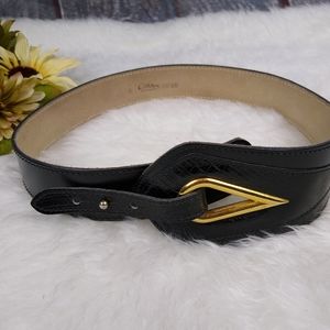 Vintage Calderon black leather women's belt S